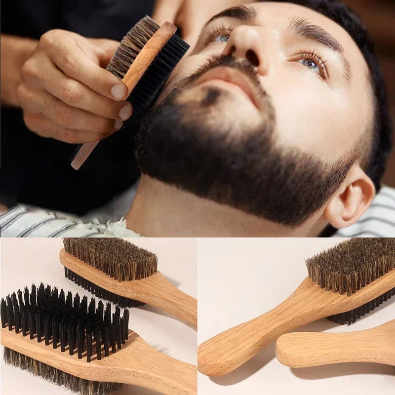 NoviaGlow Double-Sided Wooden Beard Brush