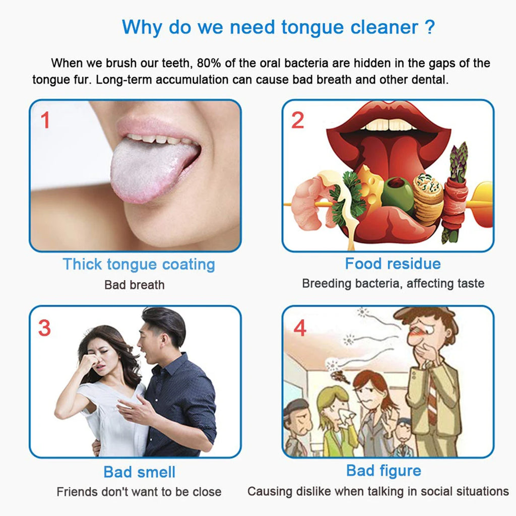 NoviaGlow Stainless Steel Tongue Cleaner with Case